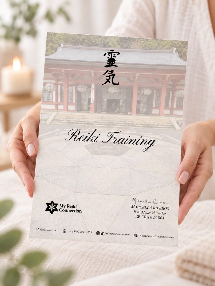Reiki training certificate from My Reiki Connection in Guelph
